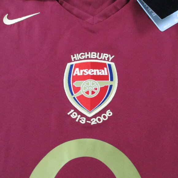 Arsenal Jersey Mens XL Red Nike Highbury Home Football Polo Shirt Farewell 2006 - Picture 4 of 11